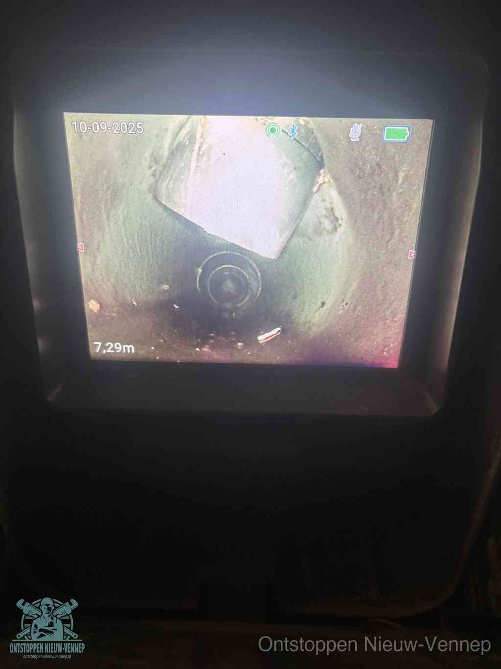 Rioolverzakking camerabeeld in Nieuw-Vennep